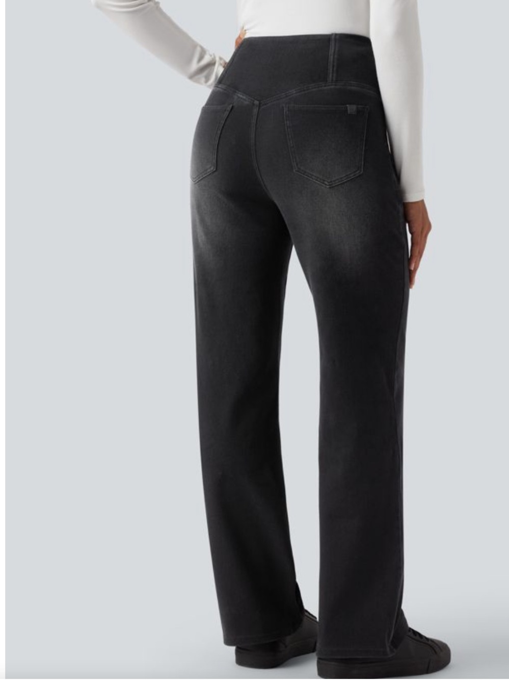HALARA Flex Women's Crossover High Waist Tummy Control Straight Leg Jean Size M - Picture 6 of 9